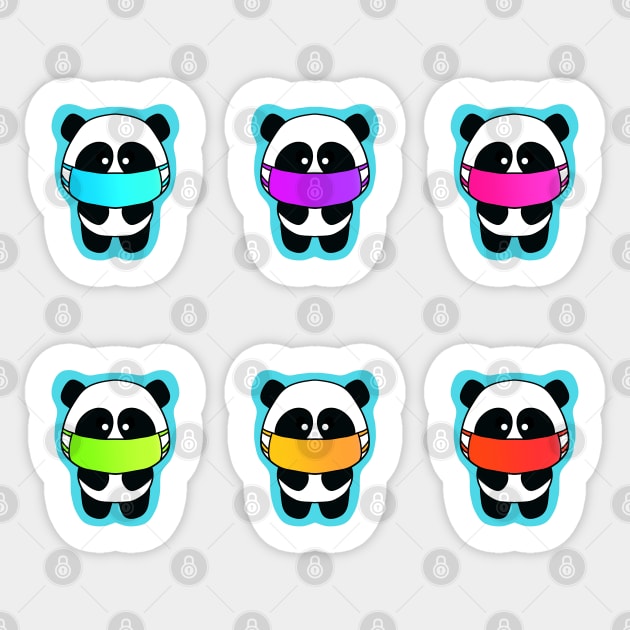 Mask Pandas Sticker by 1000 Pandas
